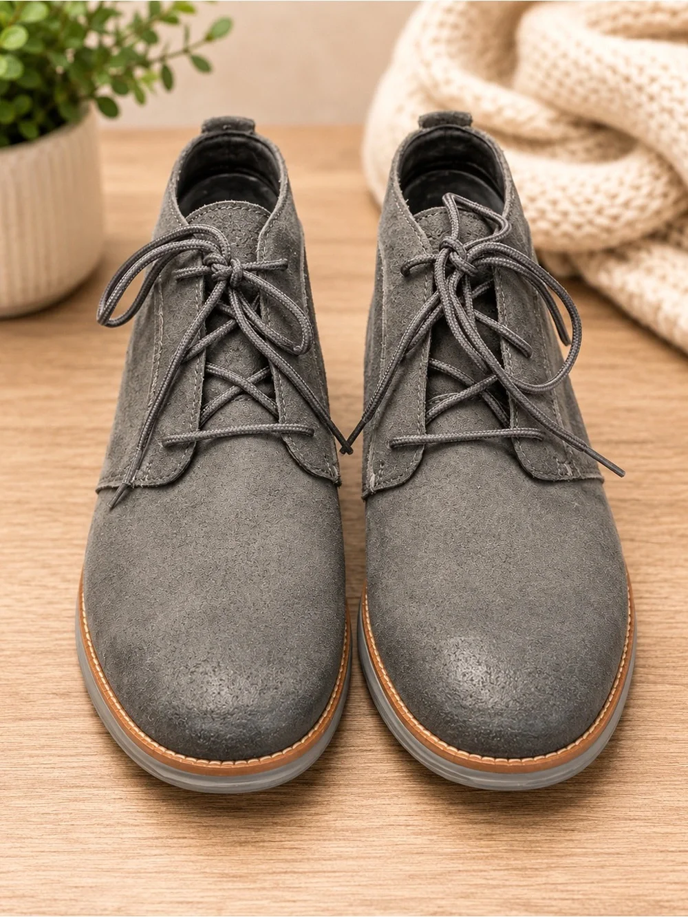 Cole Haan Gray Suede Chukka Boots